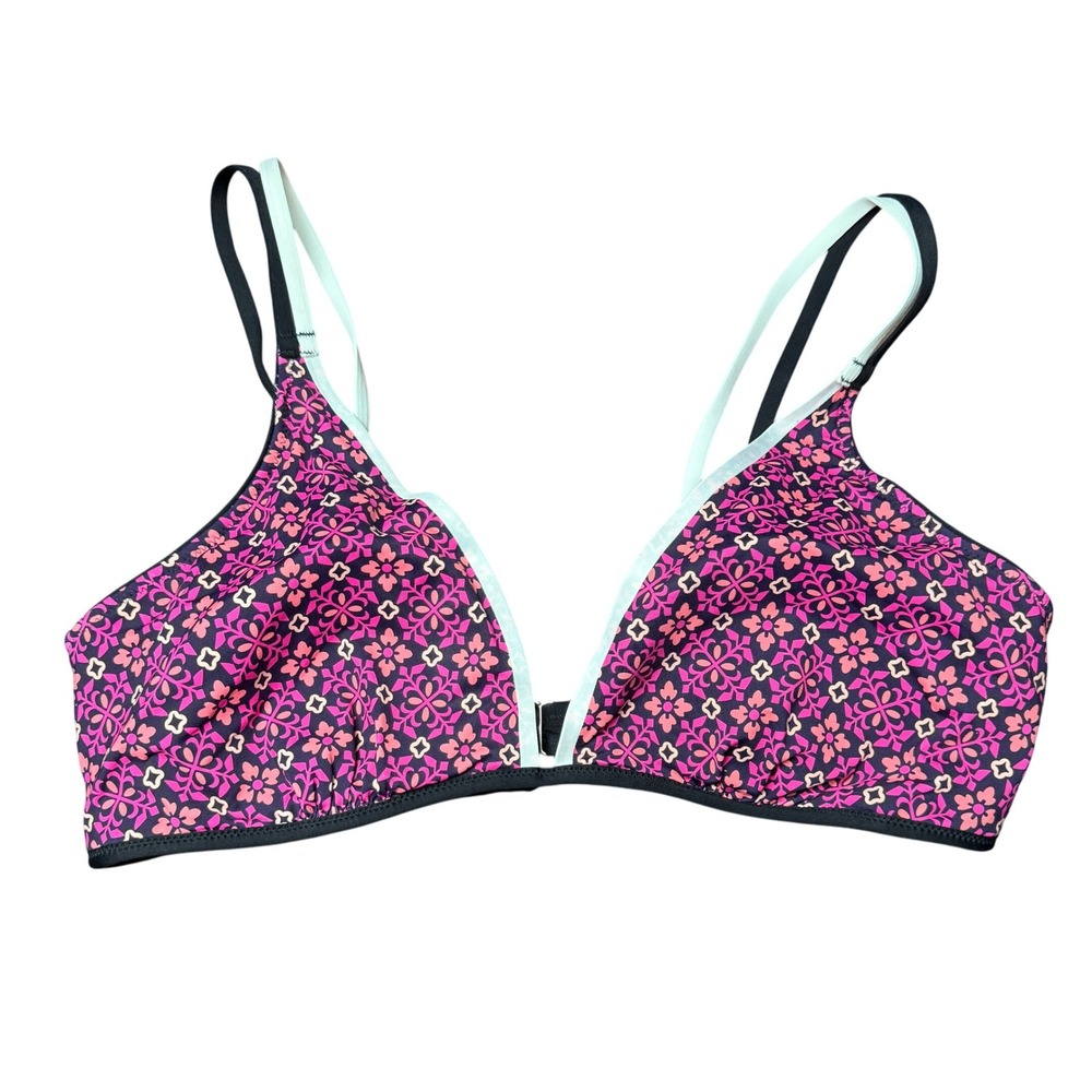 Lands' End Women's S Blackberry‎ Tile Geos Bra Bikini Swim Top Strappy